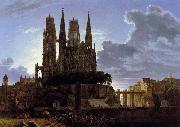 Karl friedrich schinkel Medieval Town by Water after 1813 Germany oil painting artist